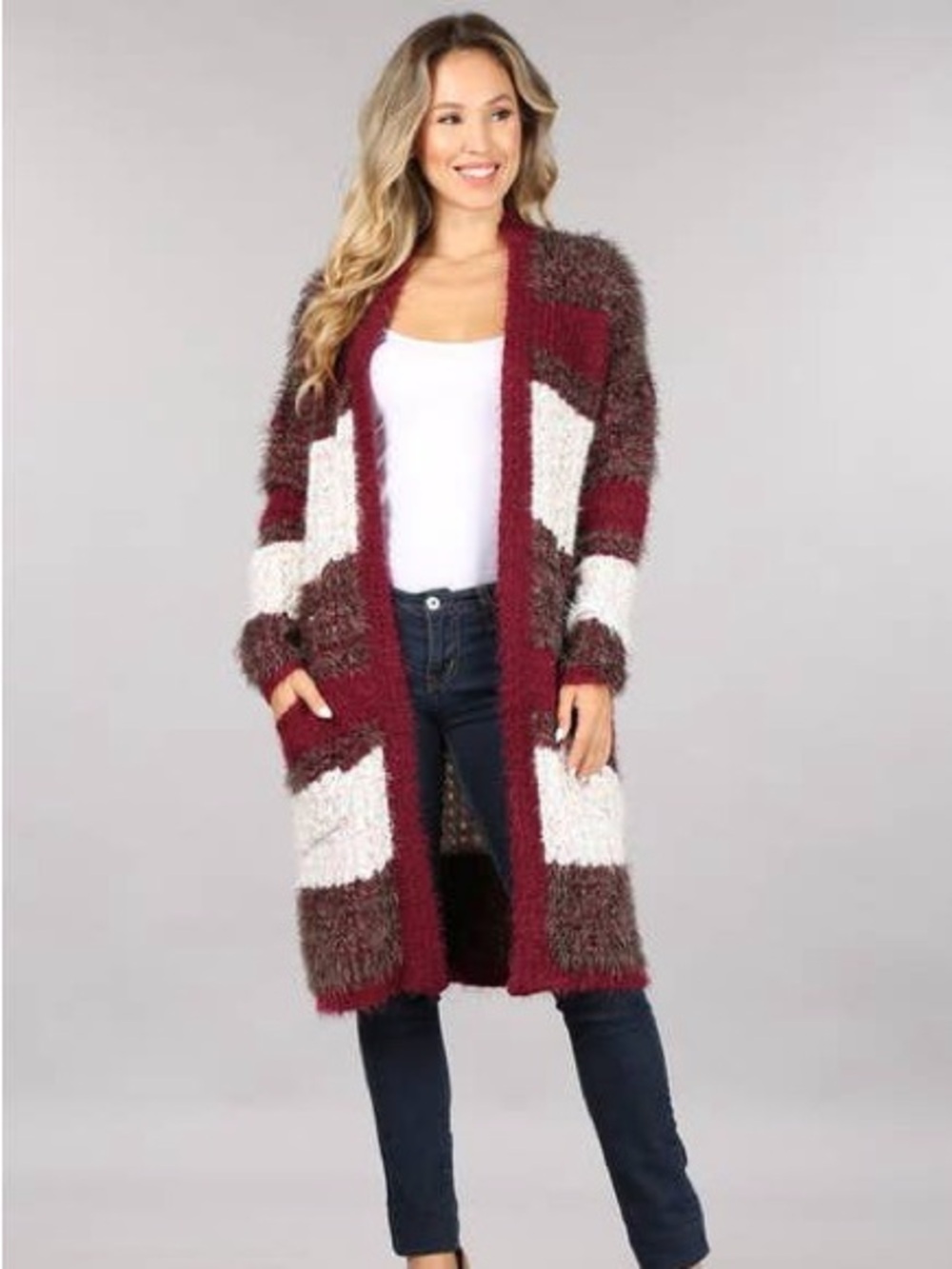 🛍️NWT Multi Stripe Eyelash & Sequins Sweater Cardi